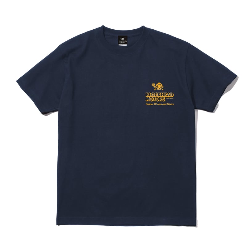 BLOCKHEAD MOTORSスタンダードTシャツ／ネイビー イエロー