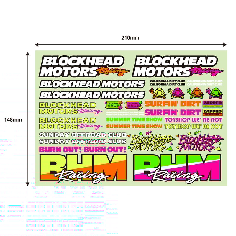 90's蛍光デカールシート | BLOCKHEAD MOTORS