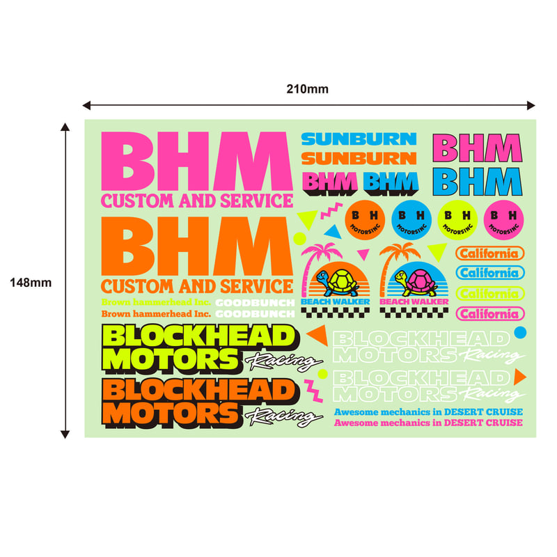 90's蛍光デカールシート【B】 | BLOCKHEAD MOTORS