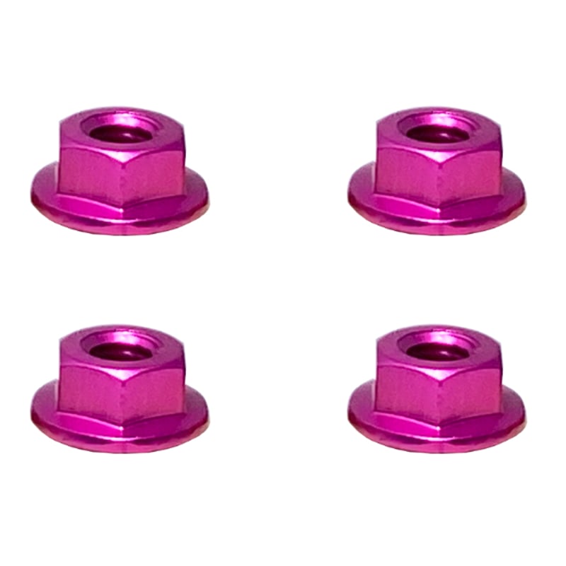SQUARE アルミフランジセレートナット M4 （ピンク) 4pcs | BLOCKHEAD