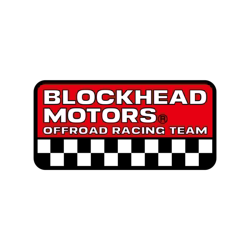 BHMレッド&チェッカー ステッカー | BLOCKHEAD MOTORS