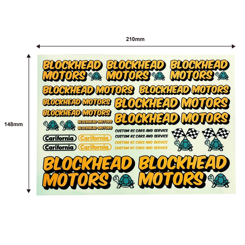 BLOCKHEAD MOTORSサインロゴデカールシート【イエロー】 | BLOCKHEAD
