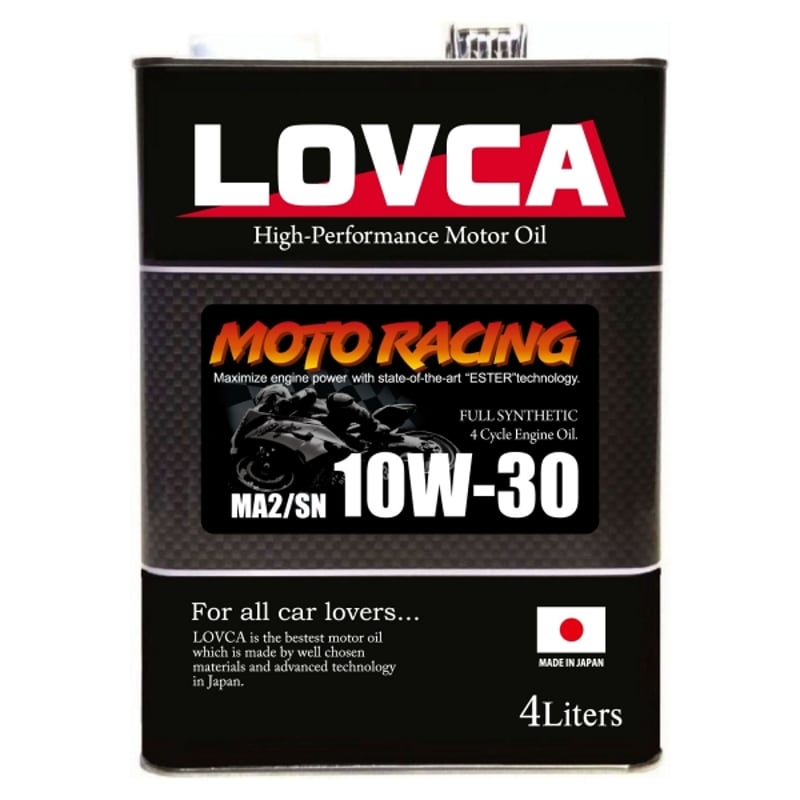 □送料無料□LOVCA MOTO-RACING 10W-30 MA2/SN 4L□2輪湿式クラ