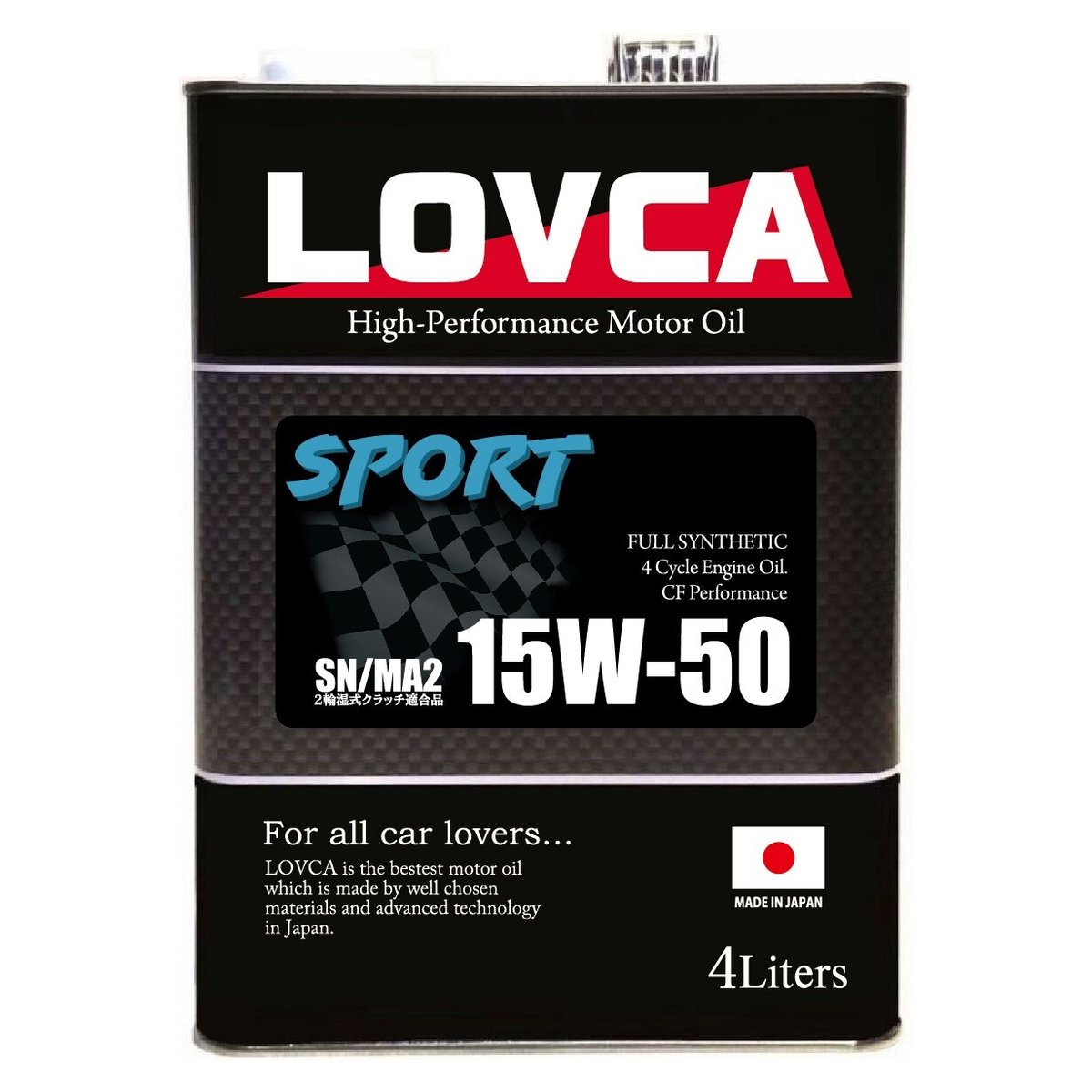 LOVCA フルシンセティックエンジンオイル 15W-70 4L □送料無料□LOVCA SPORT 15W-50 4L SN/MA2/CF適合□2輪湿式クラッ