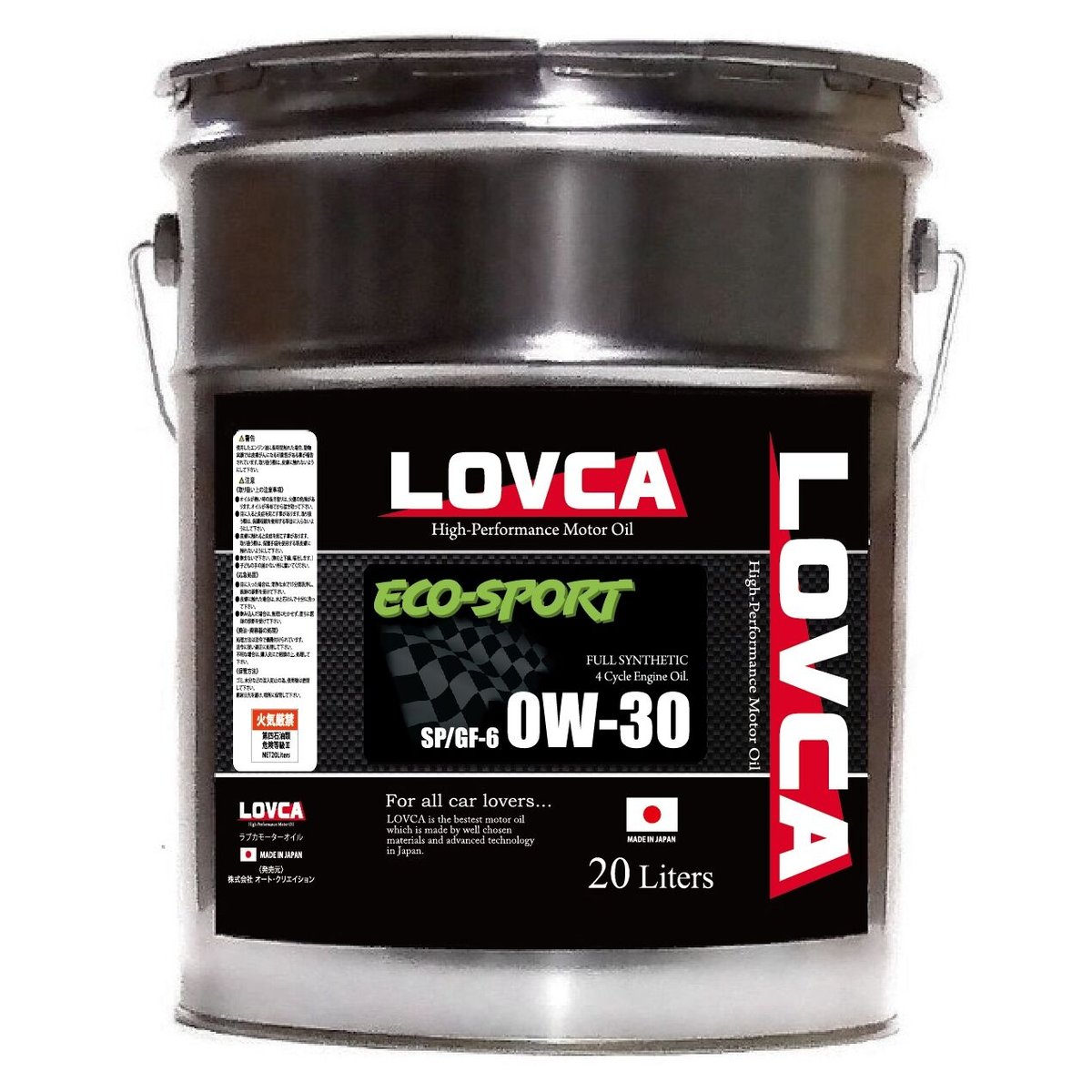 送料無料★LOVCA ECOsport0W-30 20L★日本製100%化学合成 □送料無料□LOVCA ECO-SPORT 0W-30 20L SP/GF-6□LES030-