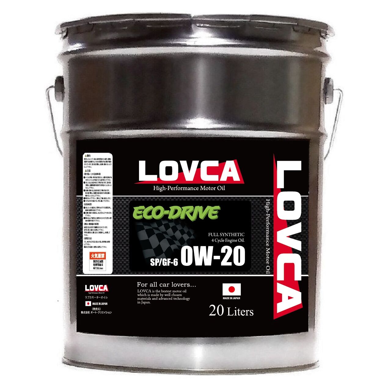 LOVCA ECO-DRIVE 0W-20 20L ペール缶 □送料無料□LOVCA ECO-DRIVE 0W-20 20L SQ/GF-7□LED020-