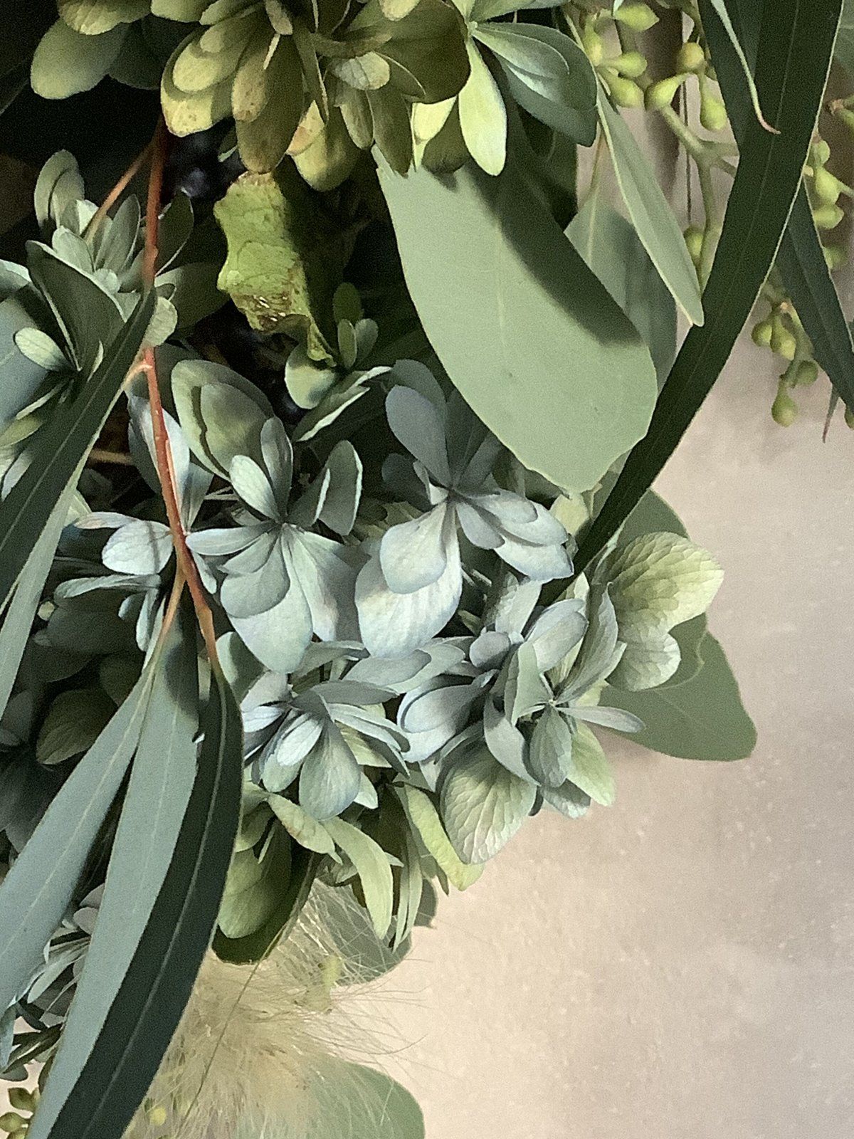 Autumn hydrangea & eucalyptus wreath