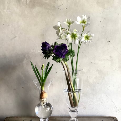 "Adrett Clear" Flower vase set of 2 (フラワーベースセット"アドレットクリア”2個セット)