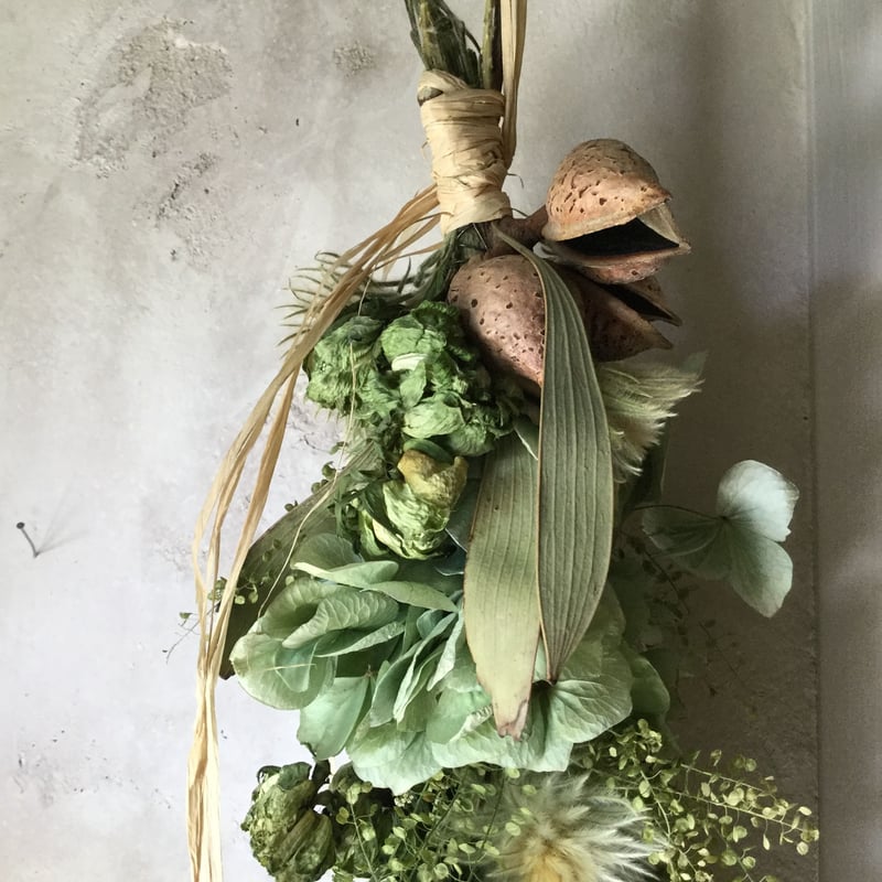 Dried Green Garland Swag (ドライフラワーのグリーンガーランド スワッ...