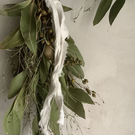 Dried green wreath & green swag (グリーングリーン ミニリース＆スワッグ)