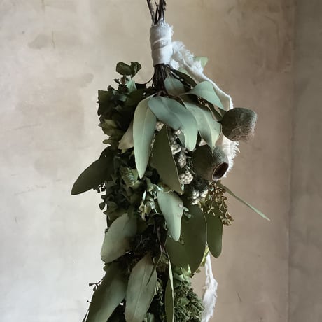 Antique Hydrangea & Eucalyptus Garland Swag 360 (アンティーク紫陽花とユーカリのガーランドスワッグ 360°)