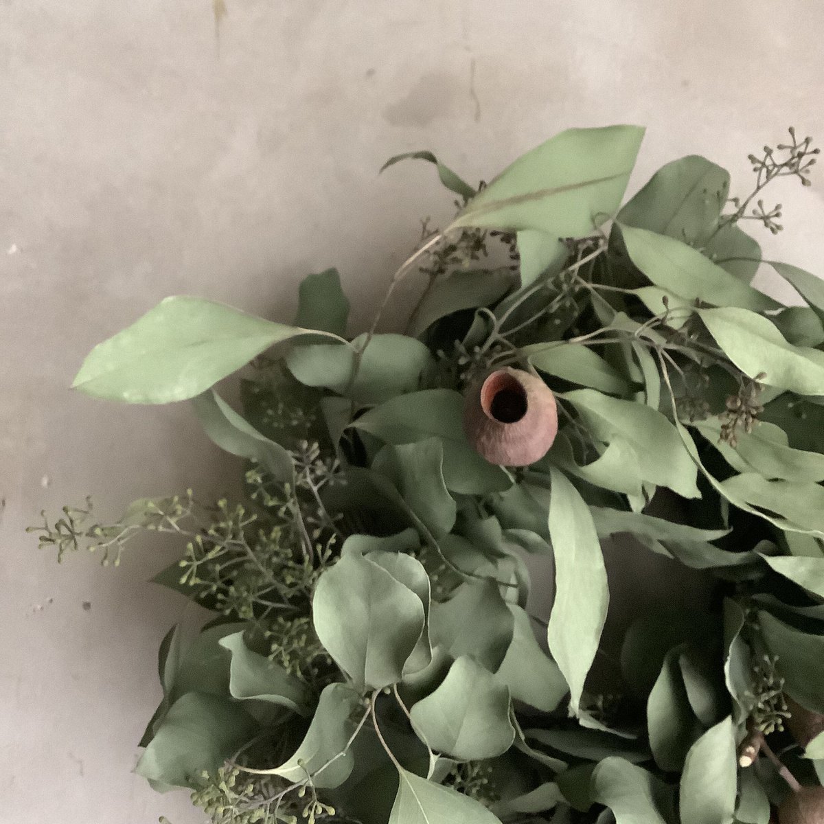 Mixed dry eucalyptus wreath