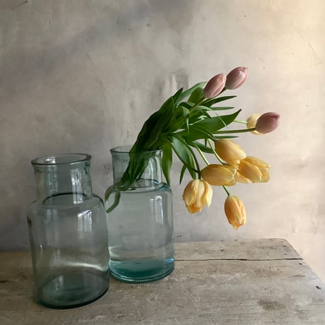 Blue Glass Bottle Flower Vase (ブルーガラスボトル フラワーベース)
