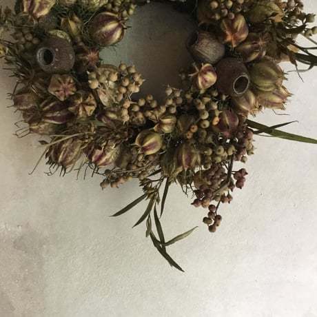 Dried Nigella & Eucalyptus Wreath Ver,2 (ニゲラとユーカリの実のドライリース V2)