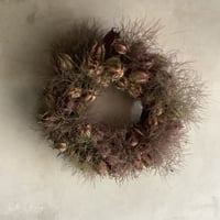 Dried Nigella & Smoke Tree Wreath (ニゲラとスモークツリーのリース)