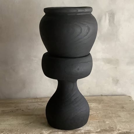 Black woodstool ＆ Potcover "Back in Black" Ver.(ウッドスツール&ポットカバー・ブラックバージョン)