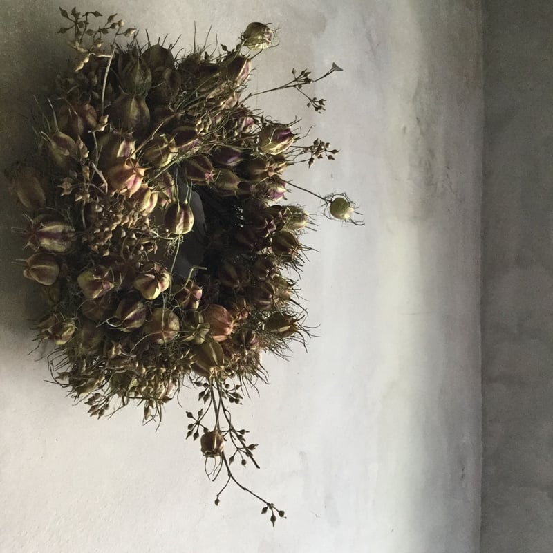 Dried Nigella & Eucalyptus Wreath (ニゲラとユーカリの実のド