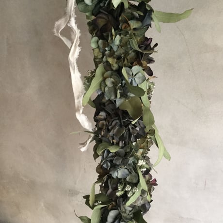 Antique Hydrangea & Eucalyptus Garland Swag 360 (アンティーク紫陽花とユーカリのガーランドスワッグ 360°)