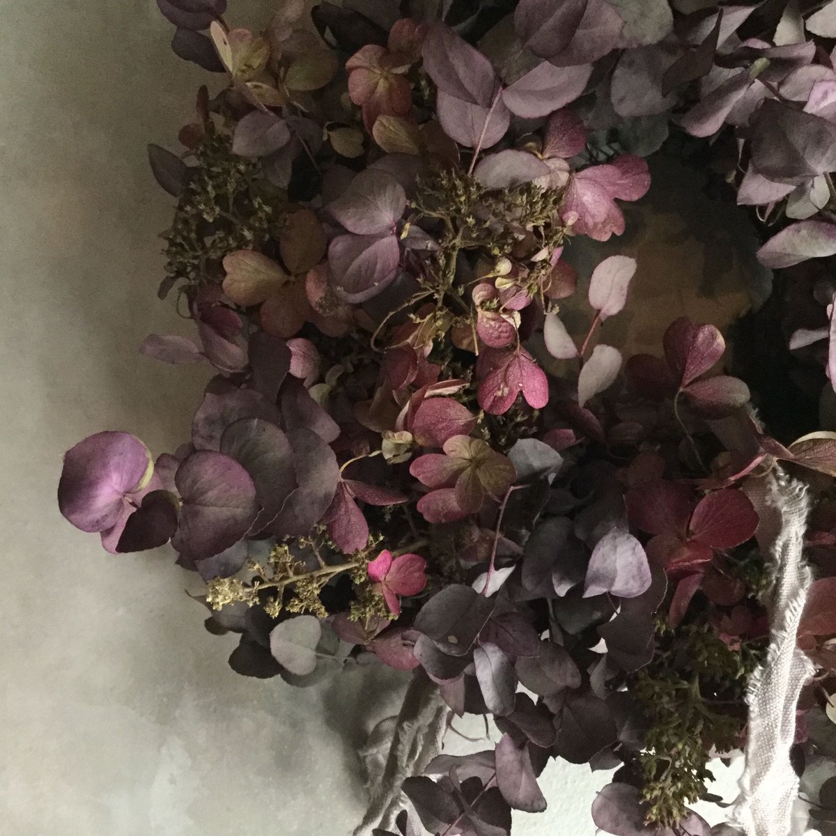 ユーカリ紫陽花ガーランド 紫陽花の縦長ガーランド 2個セット