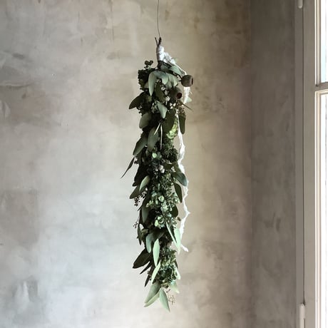 Antique Hydrangea & Eucalyptus Garland Swag 360 (アンティーク紫陽花とユーカリのガーランドスワッグ 360°)
