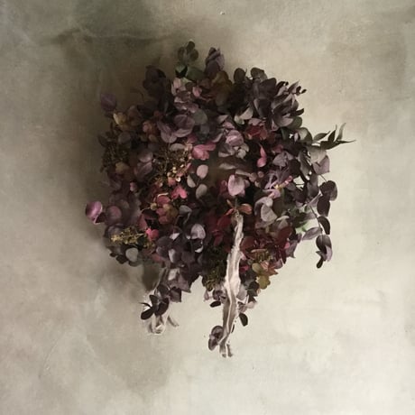 Colored Eucalyptus & Hydrangea Wreath (染めユーカリとミナヅキのドライリース)