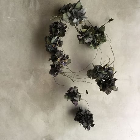Iron Flower Hanger with Dried Hydrangea(アイアンフラワーハンガー・紫陽花ガーランド付き)