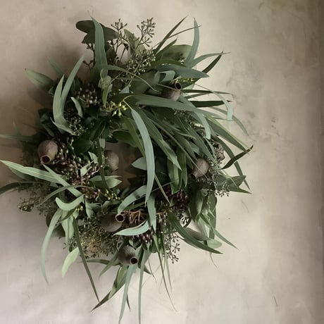 Thin leaf eucalyptus wreath"" (細葉ユーカリのミックスリース )