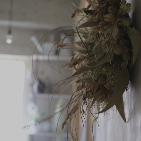 Dried Wheat Grain Wreath (雑穀のドライリース)