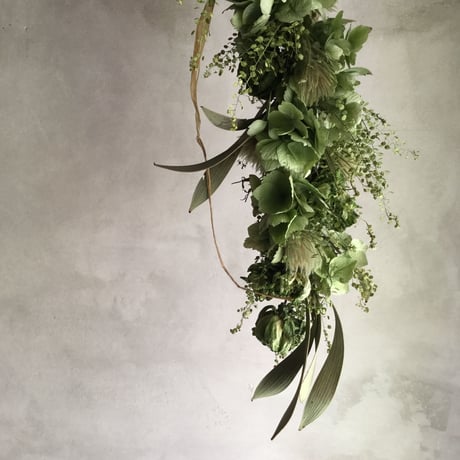 Dried Green Garland Swag (ドライフラワーのグリーンガーランド スワッグ）