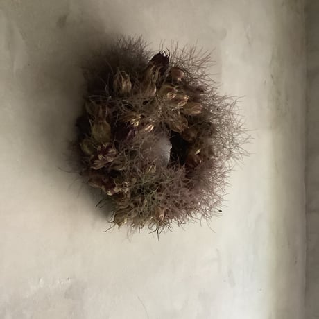 Dried Nigella & Smoke Tree Wreath (ニゲラとスモークツリーのリース)