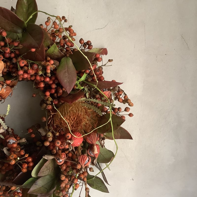 実ものたっぷりグリーンを楽しむリース　ドライアンドラ 実ものたっぷりグリーンを楽しむリース ドライアンドラ 実もの