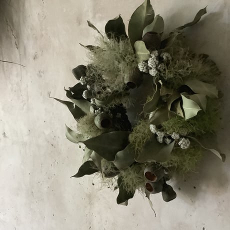 Dried Eucalyptus & Smoke Tree Wreath (ユーカリとスモークツリーのリース)