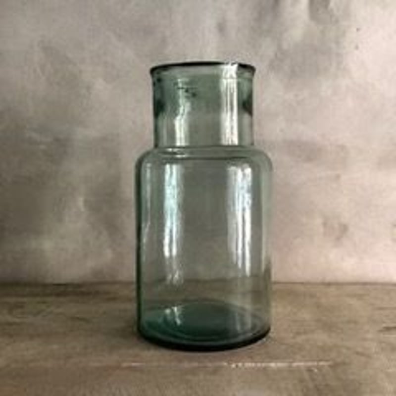 Blue Glass Bottle Flower Vase (ブルーガラスボトル フラワーベー