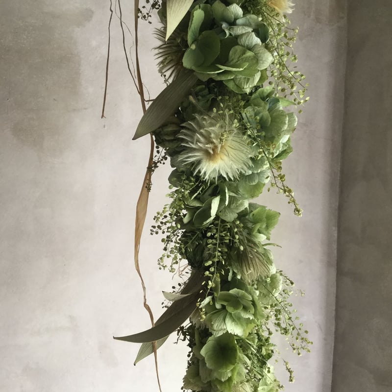 Dried Green Garland Swag (ドライフラワーのグリーンガーランド スワッ...