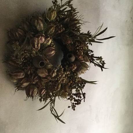 Dried Nigella & Eucalyptus Wreath Ver,2 (ニゲラとユーカリの実のドライリース V2)