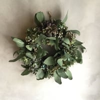 Autumn Hydrangea  & Eucalyptus Wreath (秋色紫陽花とユーカリのドライリース)