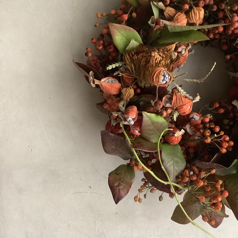 autumn wreathドライフラワーリース Dryflower wreath VII | iichi 日々の暮らしを心地よくする