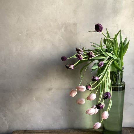 Valencia"Cuatro"glass bottle flower vase(ヴァレンシア"クアトロ" ガラスボトル  フラワーベース)