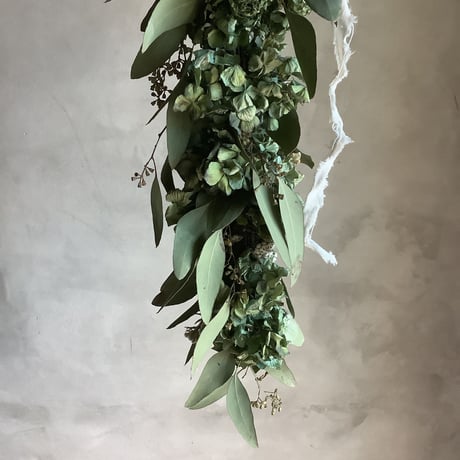 Antique Hydrangea & Eucalyptus Garland Swag 360 (アンティーク紫陽花とユーカリのガーランドスワッグ 360°)