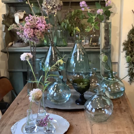 Valencia "catorce" glass bottle flower vase(ヴァレンシア"14"カトルチェ ガラスボトル  フラワーベース)