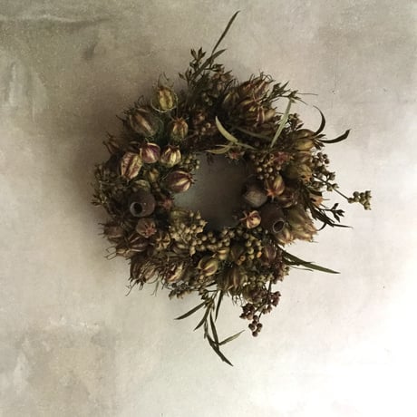 Dried Nigella & Eucalyptus Wreath Ver,2 (ニゲラとユーカリの実のドライリース V2)