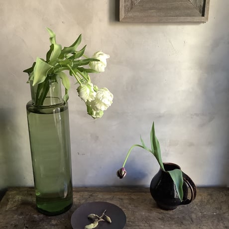 Valencia"Cuatro"glass bottle flower vase(ヴァレンシア"クアトロ" ガラスボトル  フラワーベース)