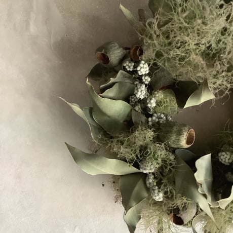 Dried Eucalyptus & Smoke Tree Wreath (ユーカリとスモークツリーのリース)