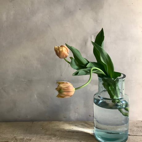 Blue Glass Bottle Flower Vase (ブルーガラスボトル フラワーベース)