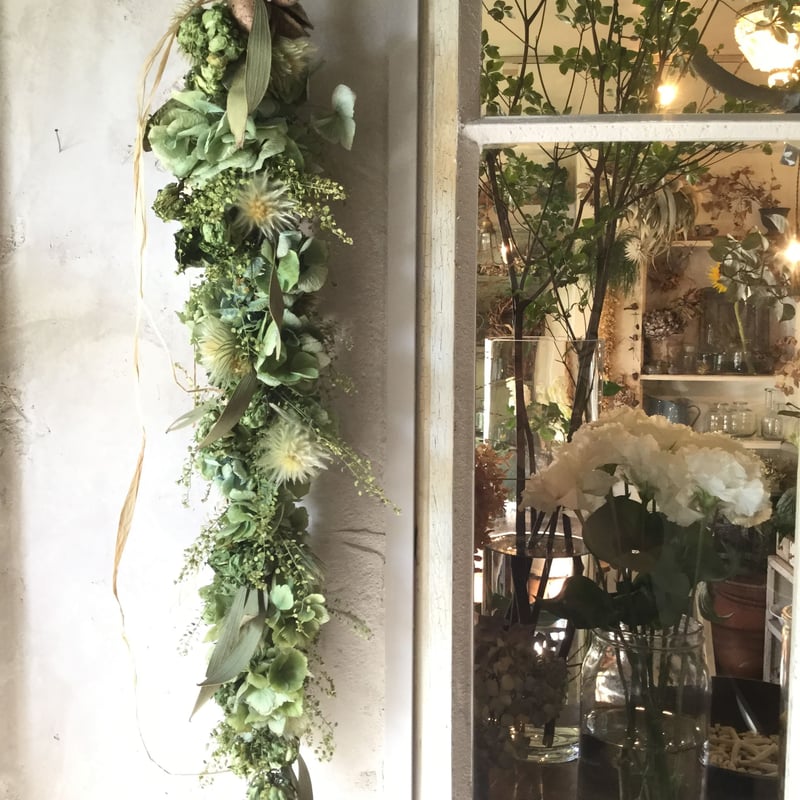 Dried Green Garland Swag (ドライフラワーのグリーンガーランド Dried Green Garland Swag (ドライフラワーのグリーンガーランド