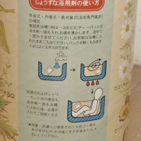 生薬だけ！の入浴剤きよなが湯の素浴用剤。トウキ、センキュウ、チンピ、ハッカ、コウボク、ガイヨウ（よもぎ）、カミツレ、生薬たっぷり♪薬草湯