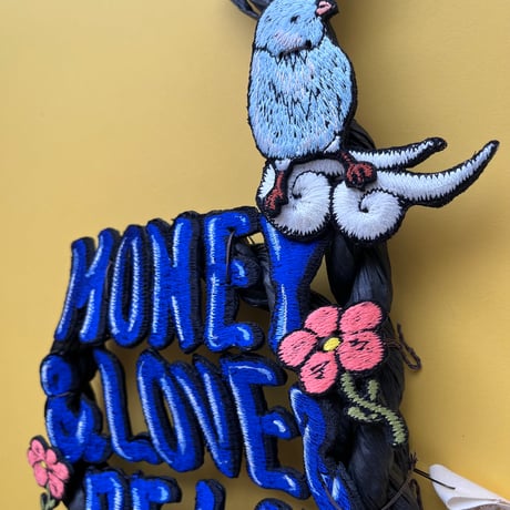 お正月飾り⑤ MONEY&LOVE&PEACE  小鳥花雲