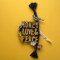 お正月飾り⑥ MONEY&LOVE&PEACE  小鳥花