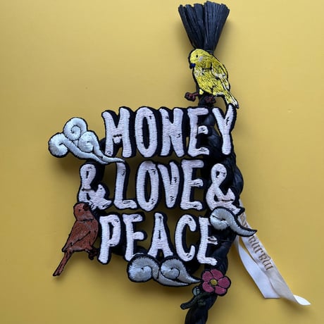 お正月飾り② MONEY&LOVE&PEACE 小鳥花雲