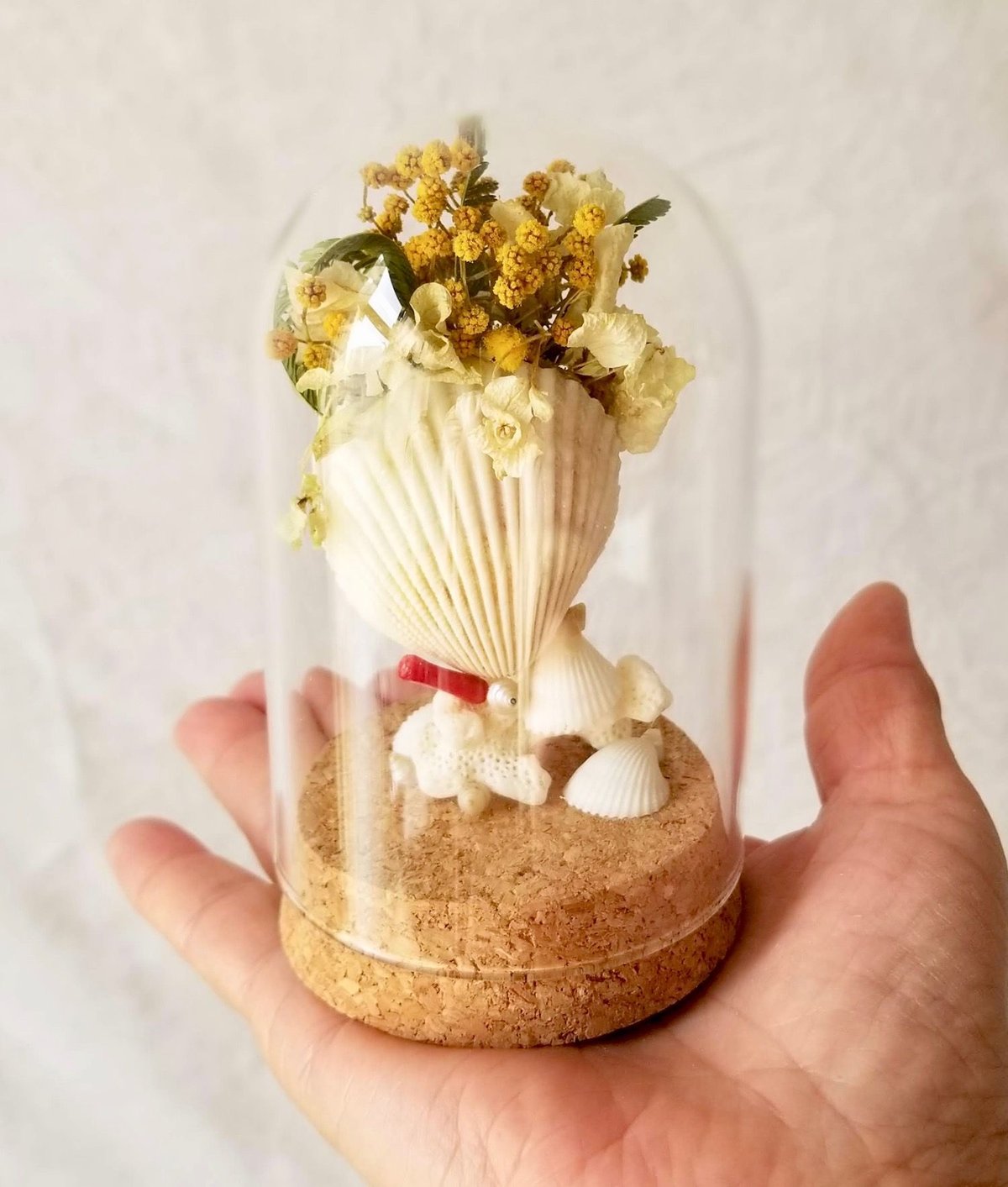 mimoza #2 handmade by 赤嶺尚子 (ガラスドーム ドライフラワー) |